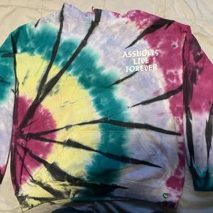 Assholes Live Forever Tie Die Hoodie XL